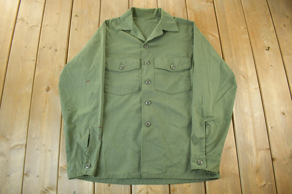 Vintage 1960s OG-107 Military Sateen Shirt Men's Large