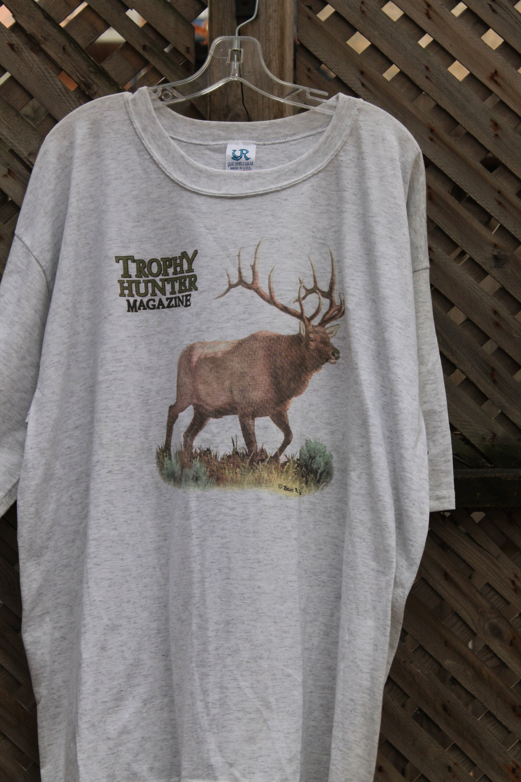 Vintage 1990s Deer Theme Graphic T Shirt  Trophy Hunter Magazine  Hunting  80s  90s  Streetwear Fashion