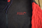 Vintage 1990s Puma Embroidered Fleece Zip Up Sweater Men's Large