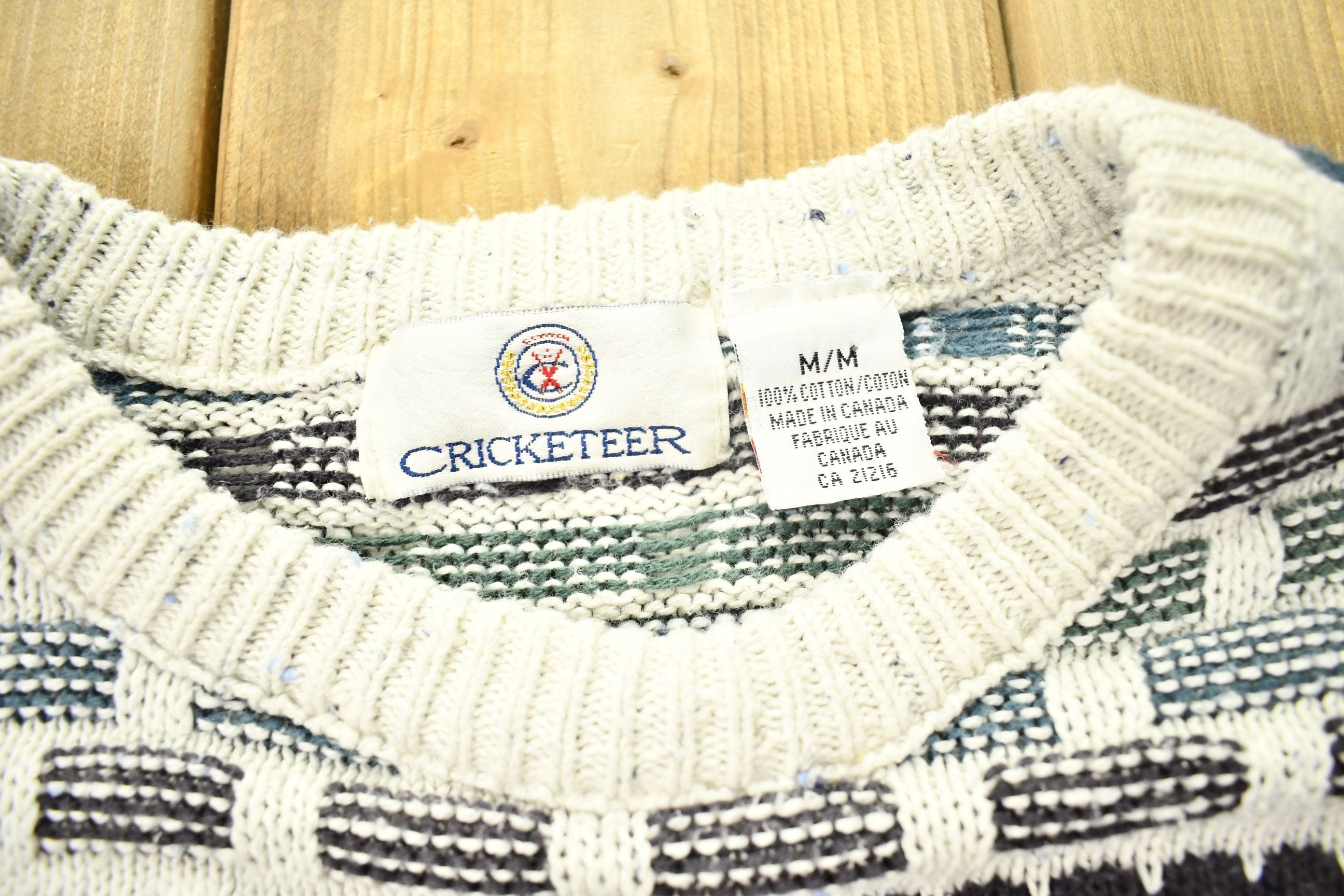 Vintage 1990s Cricketeer 3D Knitted Crewneck Sweater