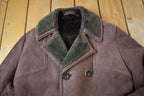 Vintage 1980s Double Breasted Full Shearling Jacket - Made in England