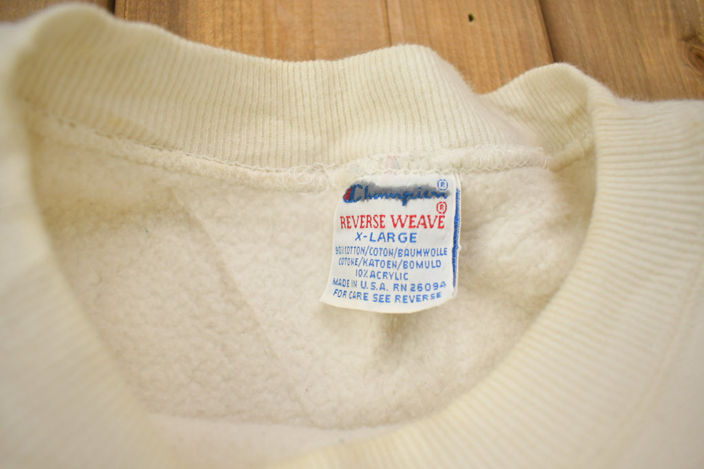 Vintage 1990s Blank White Champion Reverse Weave Crewneck