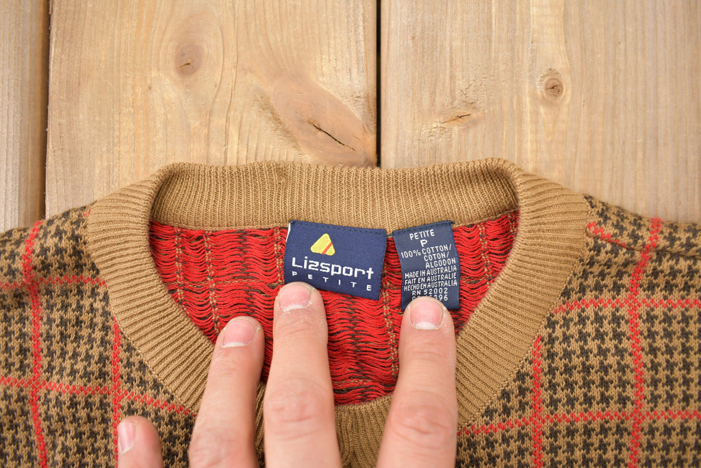 Vintage 1990s Lizsport Knitted Button Up Sweater
