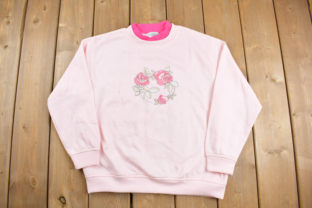 Vintage 1990s Cute Rose Floral Crewneck Sweater