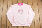 Vintage 1990s Cute Rose Floral Crewneck Sweater