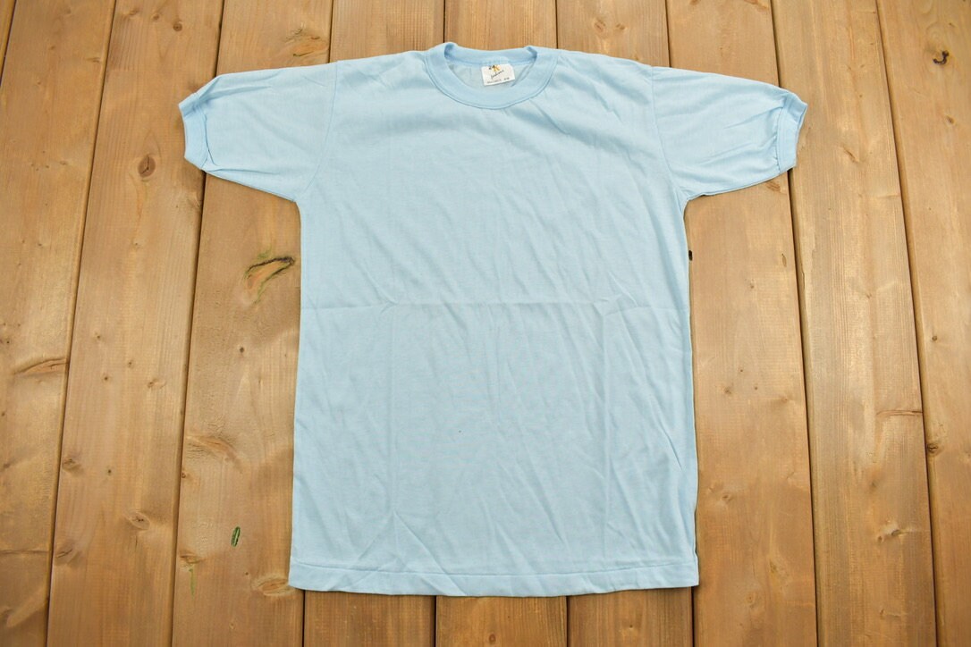 Vintage 1980s Blue Blank T Shirt