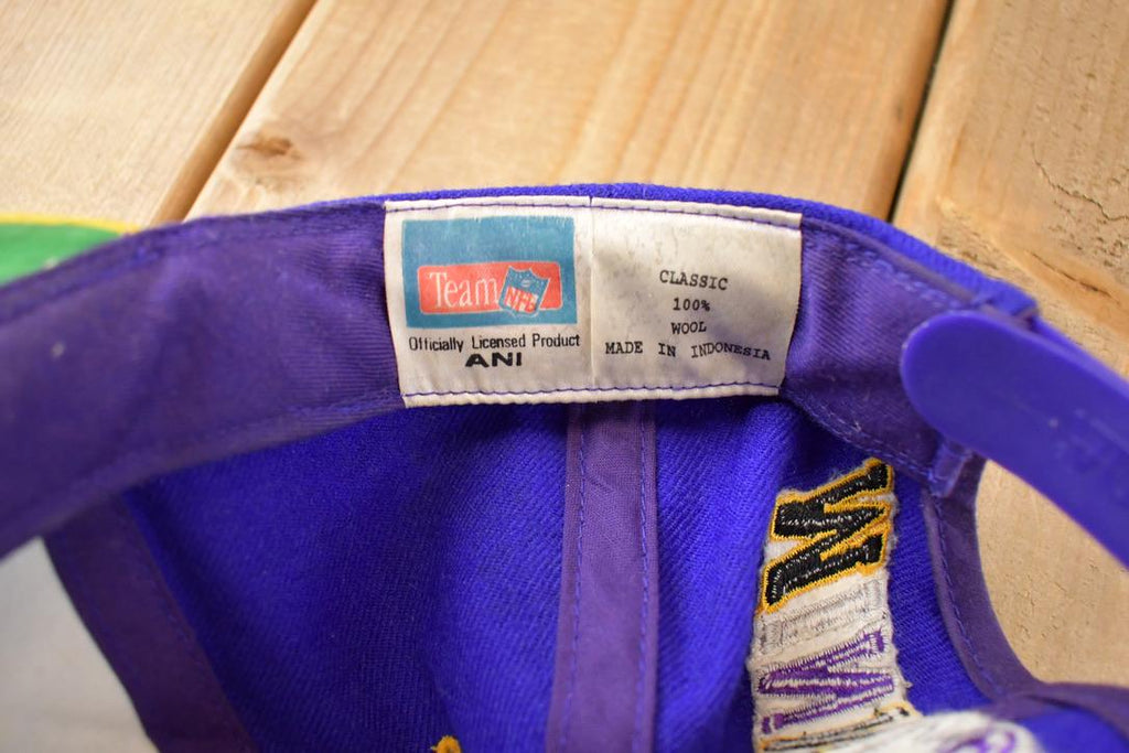 Vintage 1990s Minnesota Vikings Strap Back NFL Hat / 90's Embroidered Football Cap