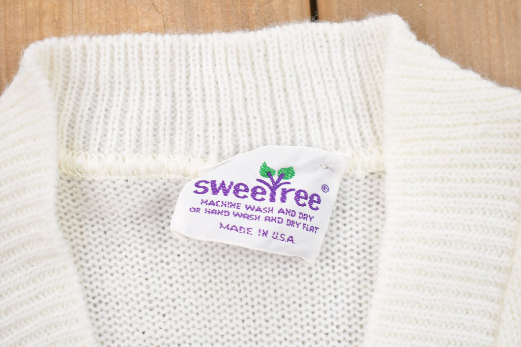 Vintage 1990s Sweet Tree Striped Knitted Sweater Vest