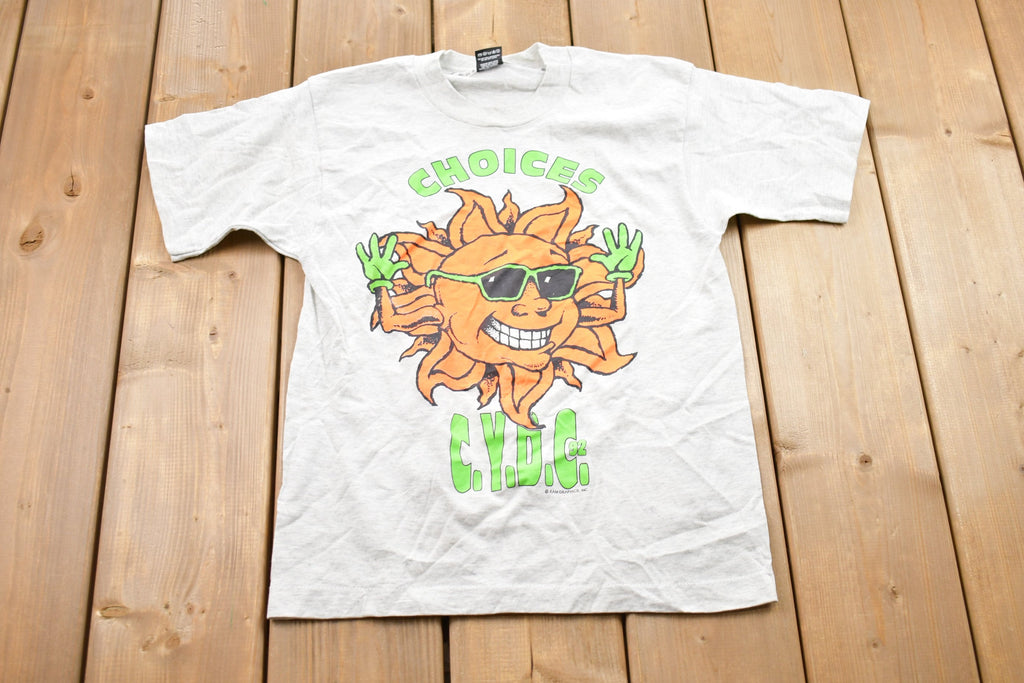 Vintage 1992 Kids CYDC Choices Sun Graphic T-Shirt