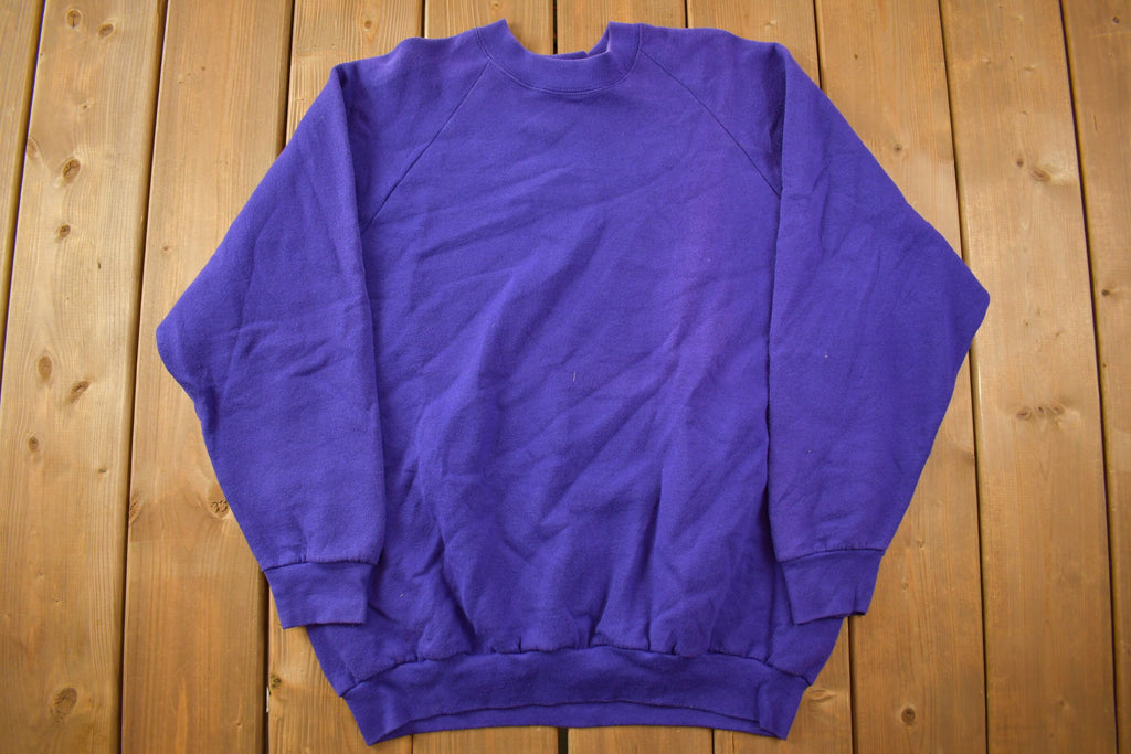 Vintage 1990s Blank Purple Womens Crewneck Sweatshirt