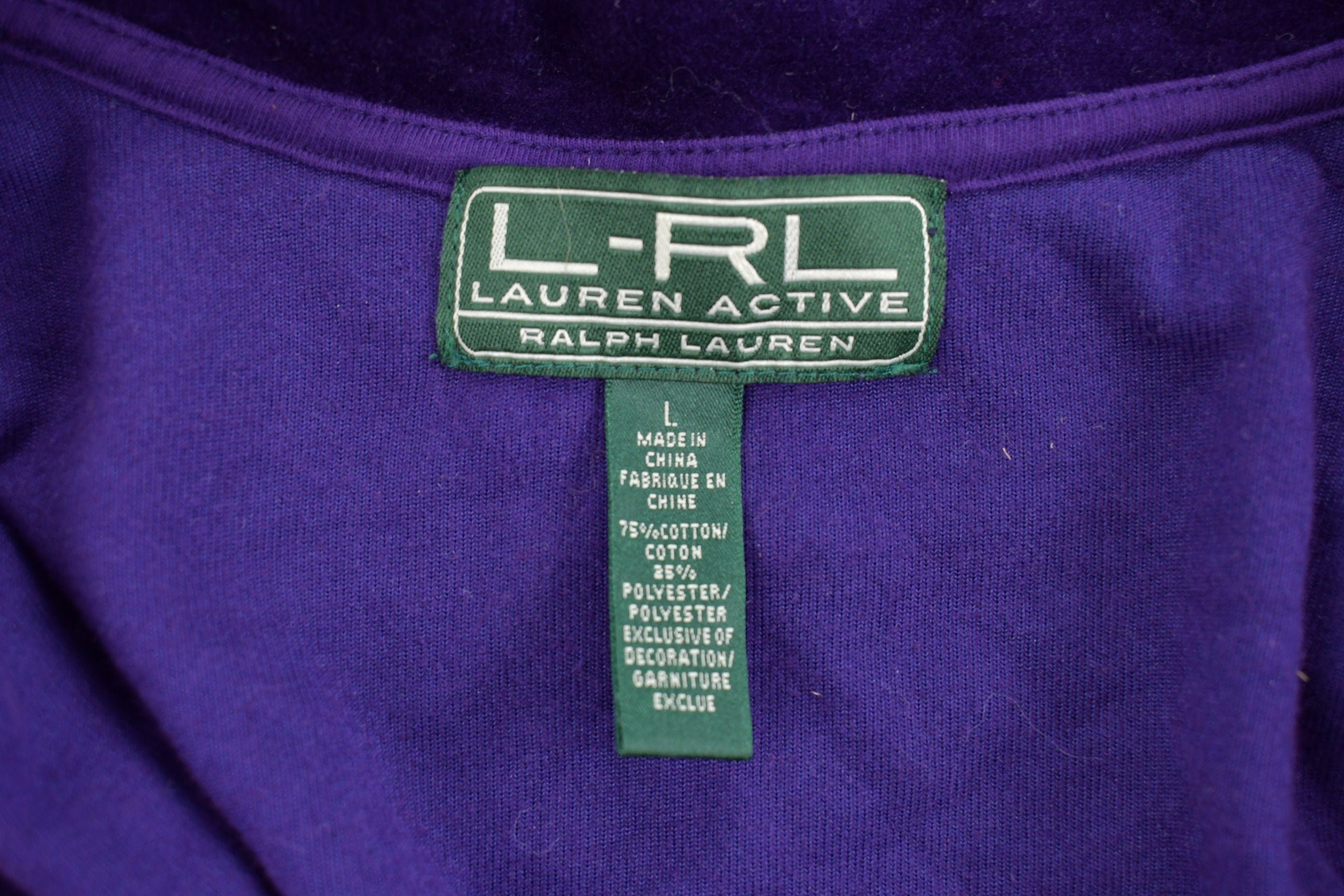 Vintage 1990s Polo Ralph Lauren Velour Zip Up Sweatshirt