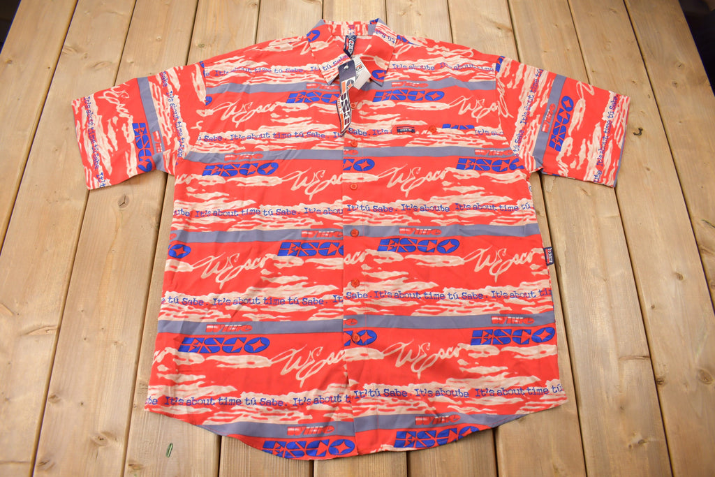 Vintage 1990s Willie Esco All Over Print Button Up Shirt