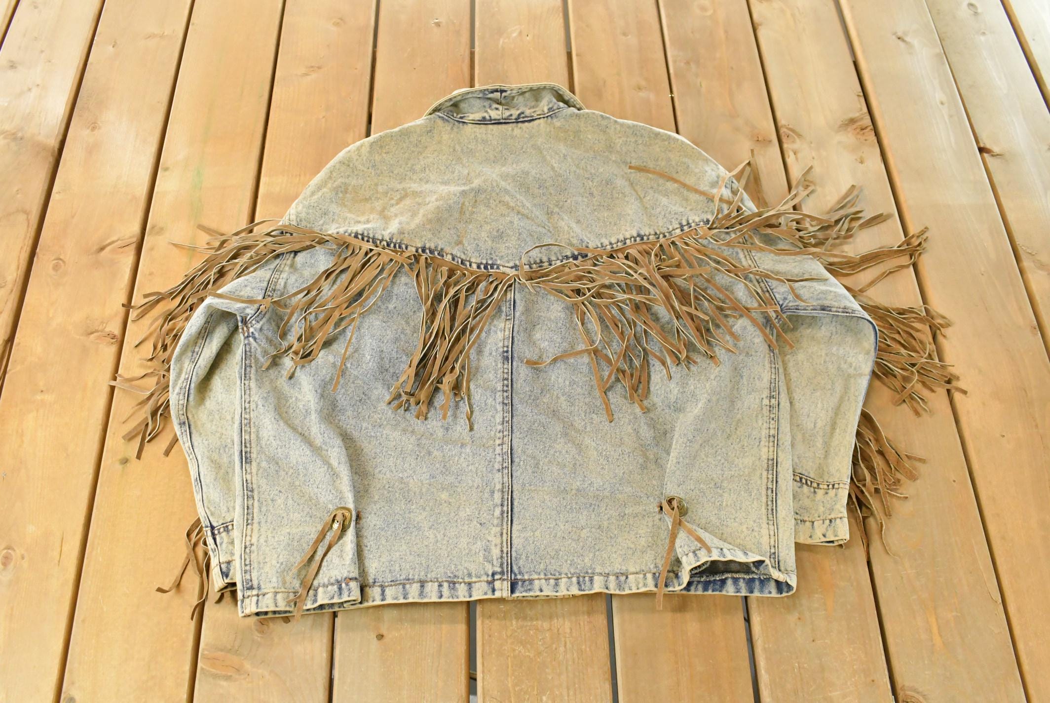 Vintage 1990s Stefano Western Denim Jean Jacket Women's XL