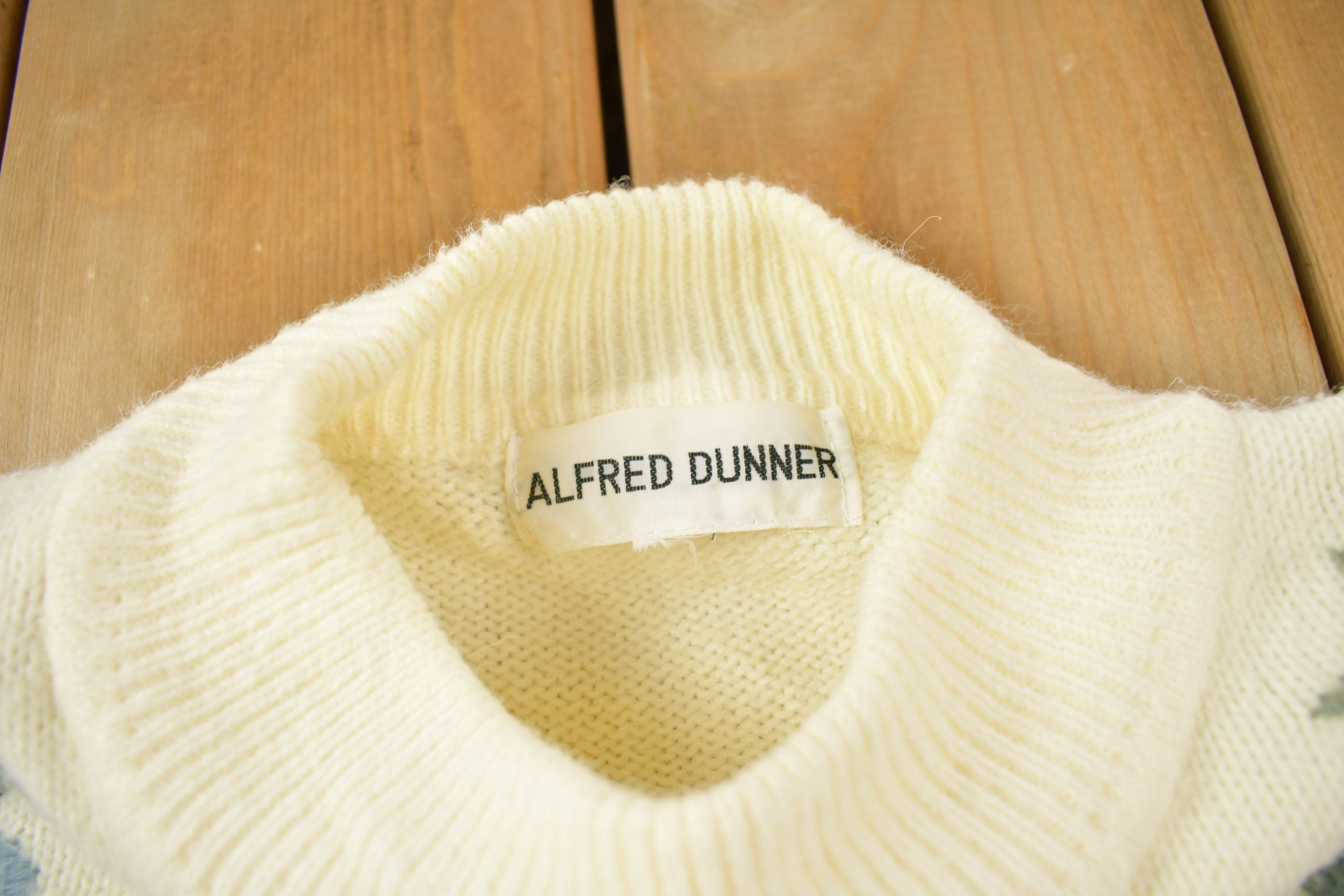 Vintage Alfred Dunner Knitted Floral Mock Neck Sweater