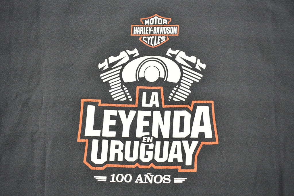 Vintage 1990s Harley Davidson La Leyenda En Uraguay 100 Anos T-Shirt