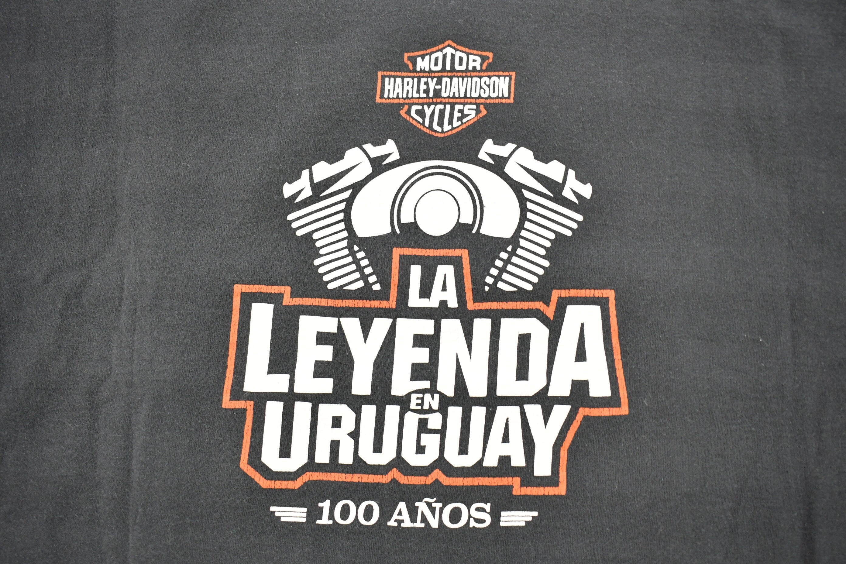 Vintage 1990s Harley Davidson La Leyenda En Uraguay 100 Anos T-Shirt