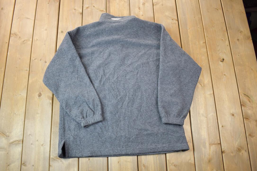 Vintage 1990s Cavendish PEI Quarter Zip Mock Neck Fleece Sweatshirt