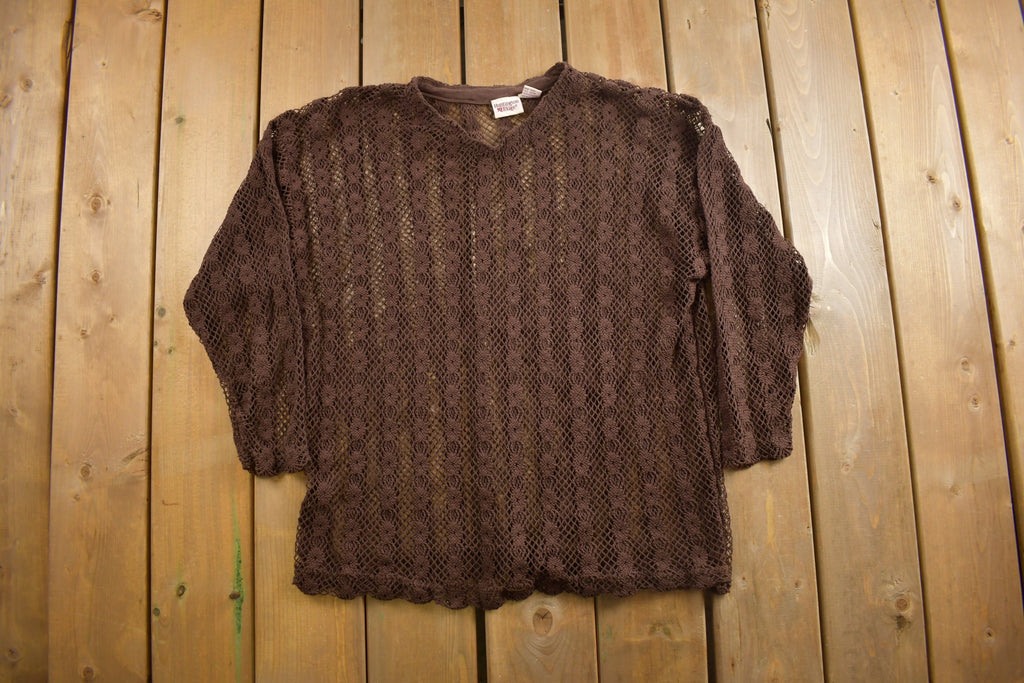 Vintage 1990s Loose Gauge Knitted Crewneck Sweater