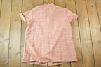 Vintage 1960s Pink Plaid Button Up Shirt Women's XL