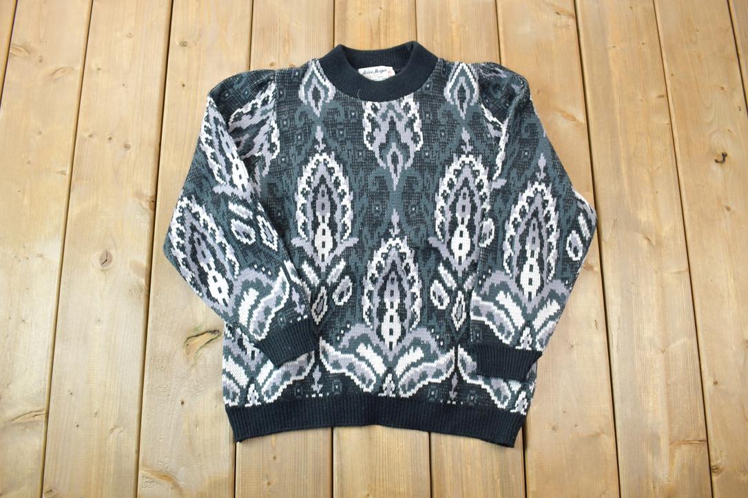 Vintage 1990s Hellen Harper Knit Crewneck Sweater / 90s Crewneck / Made In USA / Preppy