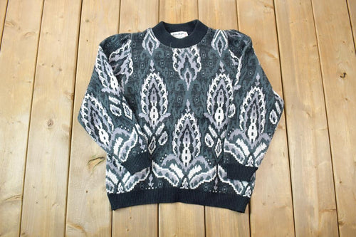 Vintage 1990s Hellen Harper Knit Crewneck Sweater / 90s Crewneck / Made In USA / Preppy