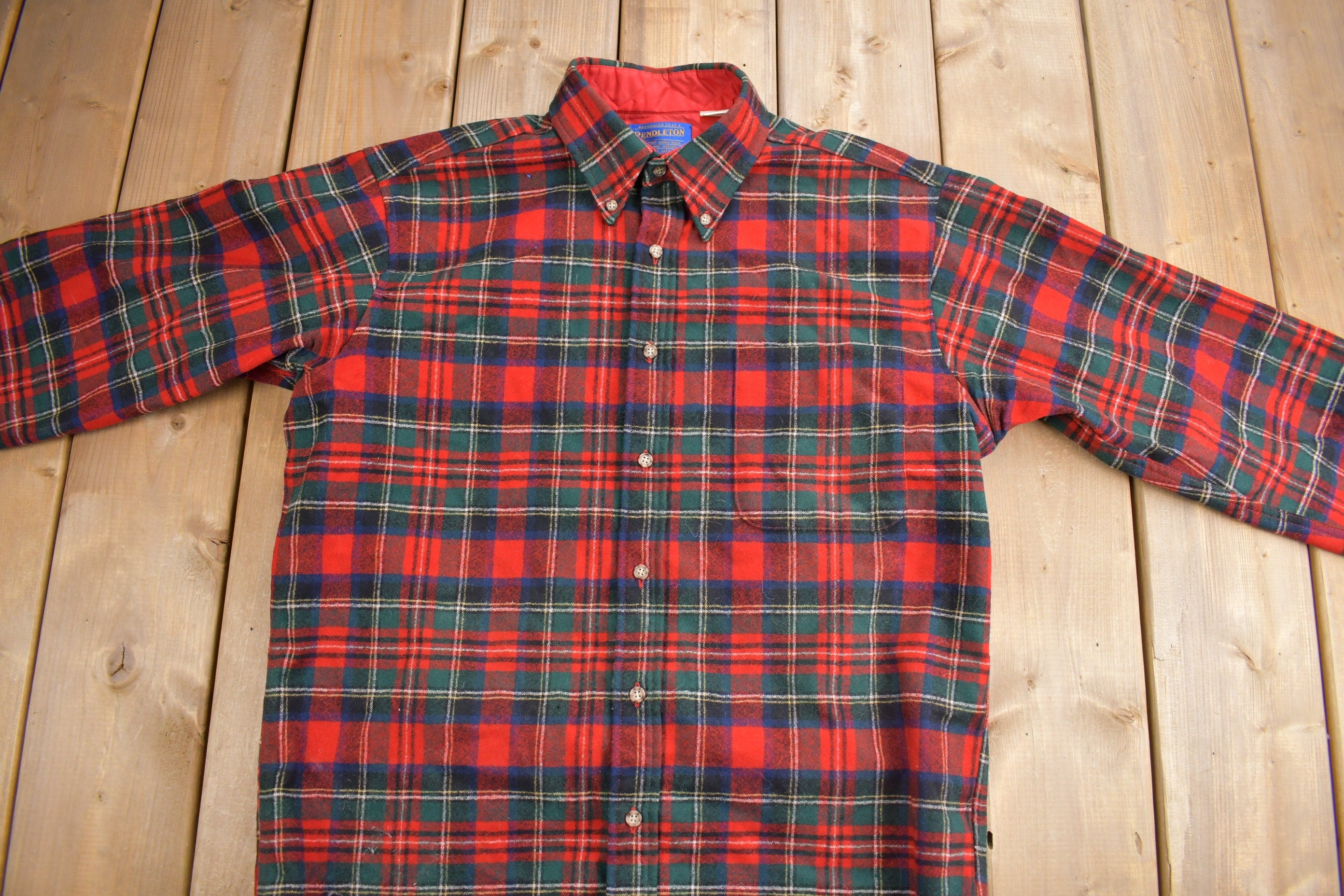 Vintage 1990s Pendleton Tartan Plaid Button Up Shirt