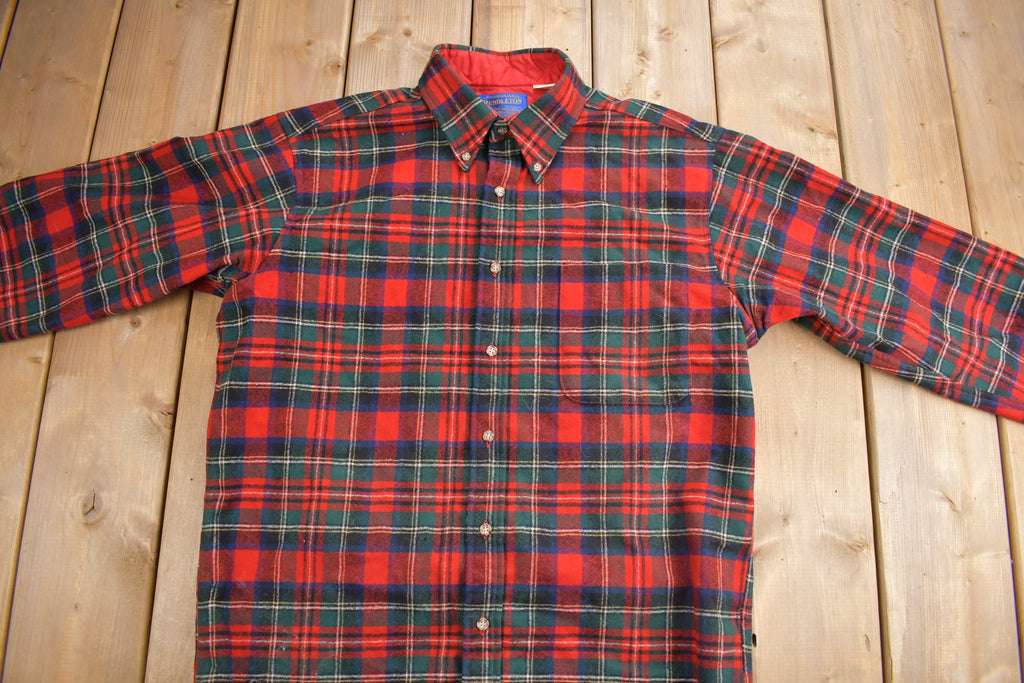 Vintage 1990s Pendleton Tartan Plaid Button Up Shirt