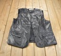 Vintage 1990s Elisabeth Liz Claiborne Black Leather Vest Made In USA
