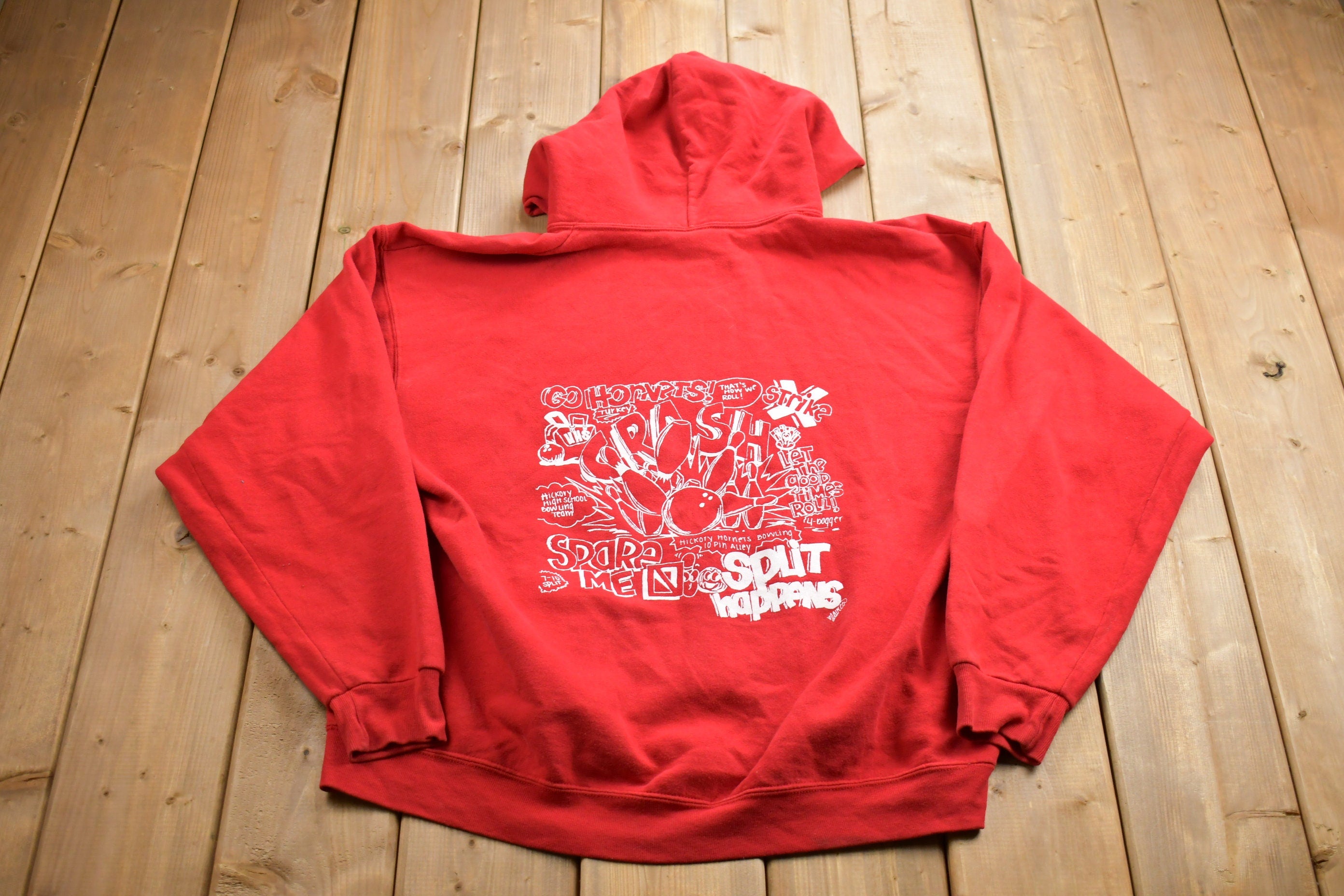 Vintage 1990s Hickory Bowling Graphic Hoodie
