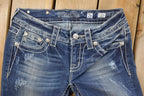 Vintage Deadstock Y2K Miss Me Bedazzled Low Rise Jeans Women's Size 26x31