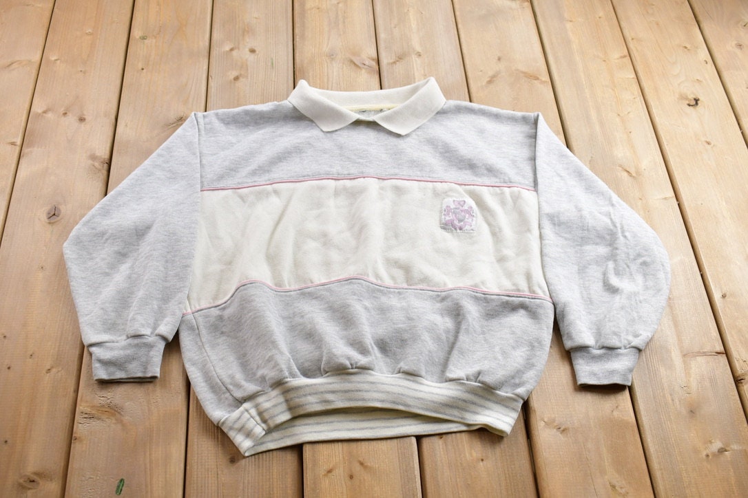 Vintage 1990s Gitano Large Stripe Collared Sweatshirt