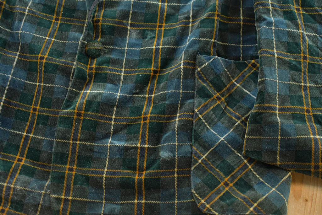 Vintage 1940s Bonnington Tartan Plaid Smoking Jacket Mens M
