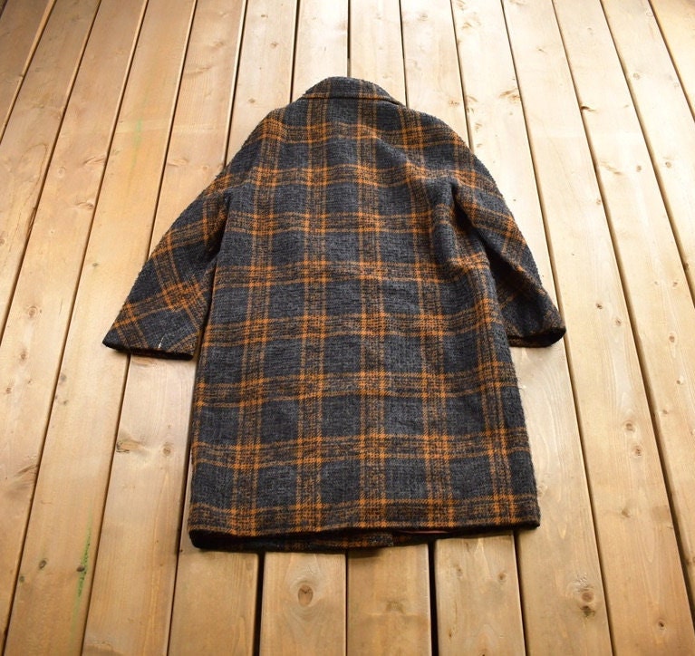 Vintage 1970s Harrods Wool Button Up Long Jacket Made In England