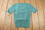 True Vintage 1960s Deadstock Miss Scotch English Short Sleeve Green Knit Acrylic Sweater