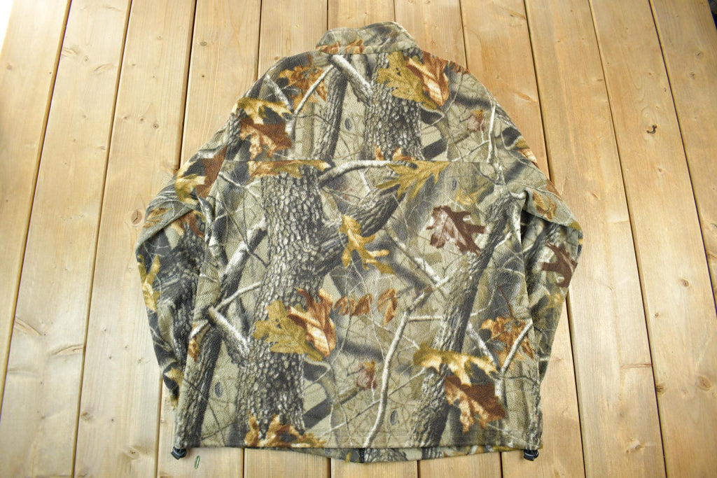 Vintage 1990s Winchester Tree Camo Zip Up Fleece Sweater Jacket Men's Large