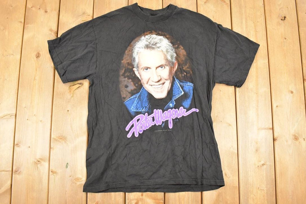 Vintage 2002 Porter Wagoner Large Portrait Neon Souvenir T-Shirt Men's M