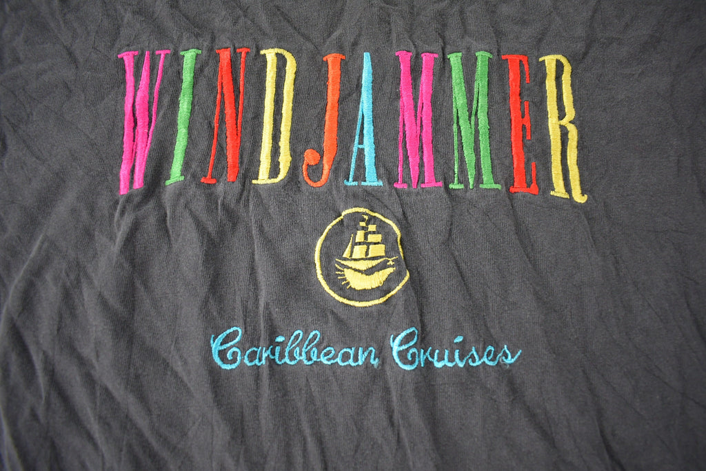 Vintage 1990s Windjammer Caribbean Cruises Souvenir Travel T Shirt Made In USA