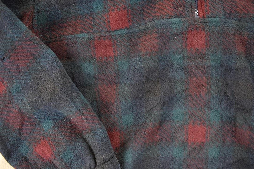Vintage 1990s Gant Plaid Fleece Outdoorsman Hooded Sweater Men's L