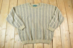 Vintage 1990s Tundra Canada Knit Abstract Pattern Crewneck Sweater Made In Canada