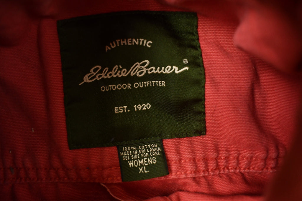 Vintage 1990s Eddie Bauer Red Denim Jean Jacket