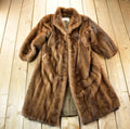 Vintage 1970s Full Length Chestnut Mink Fur Coat Made In USA