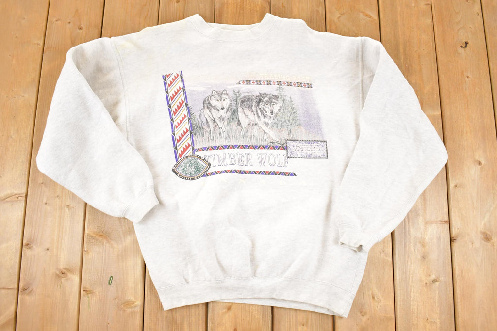 Vintage 1990s Canadian Timberwolves heavyweight Crewneck Sweatshirt Men's L