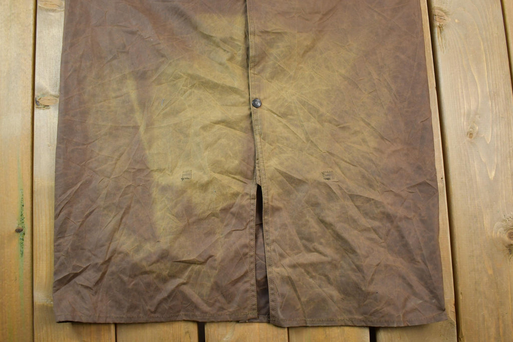 Vintage 1990s Australian Stockman's Dilskins Crazy Full Length Leather Trench Coat Made In Australia By Feathertop