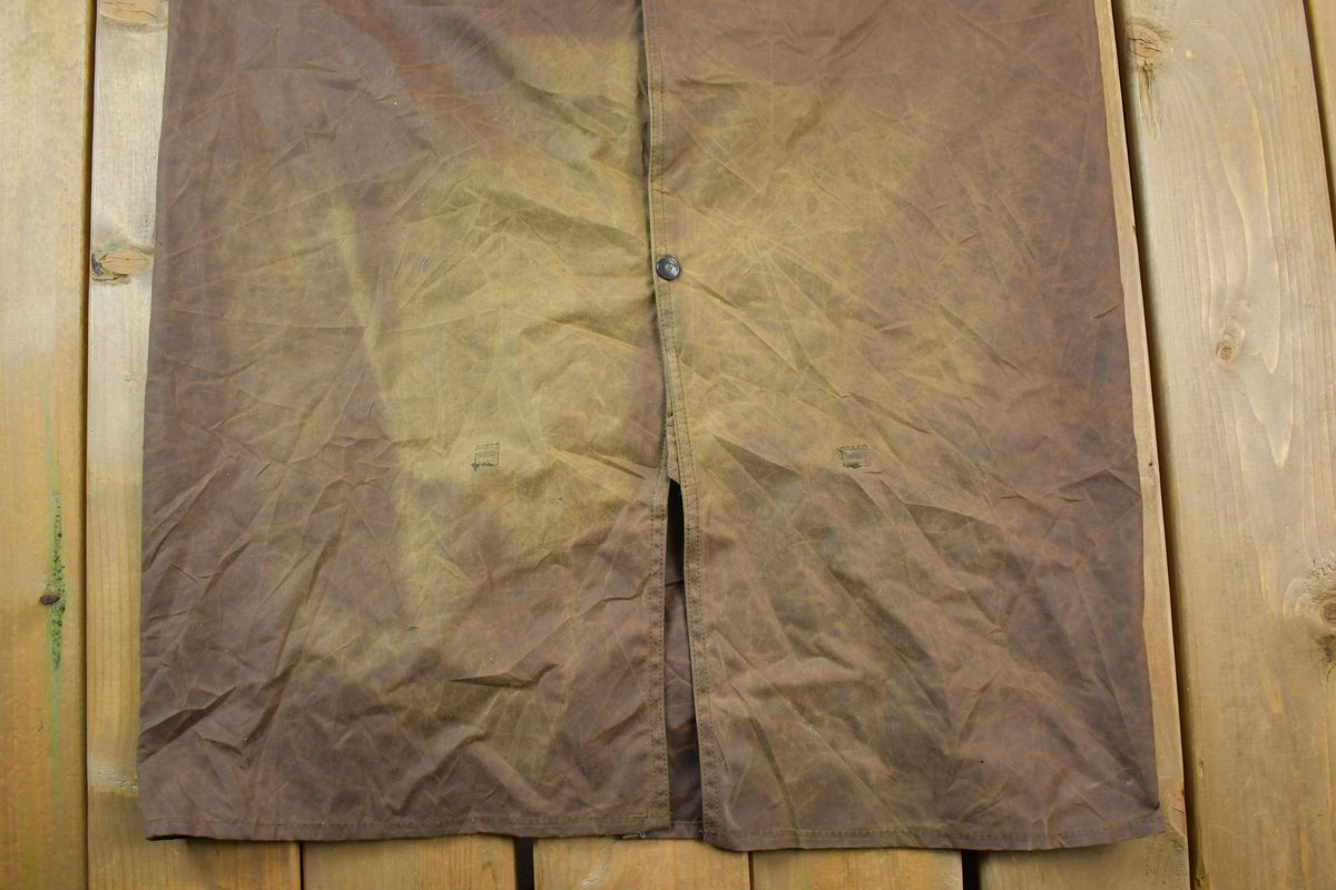 Vintage 1990s Australian Stockman's Dilskins Crazy Full Length Leather Trench Coat Made In Australia By Feathertop