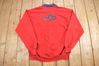 Vintage 1990s Heart Embroidered Cute Collared Crewneck Sweater