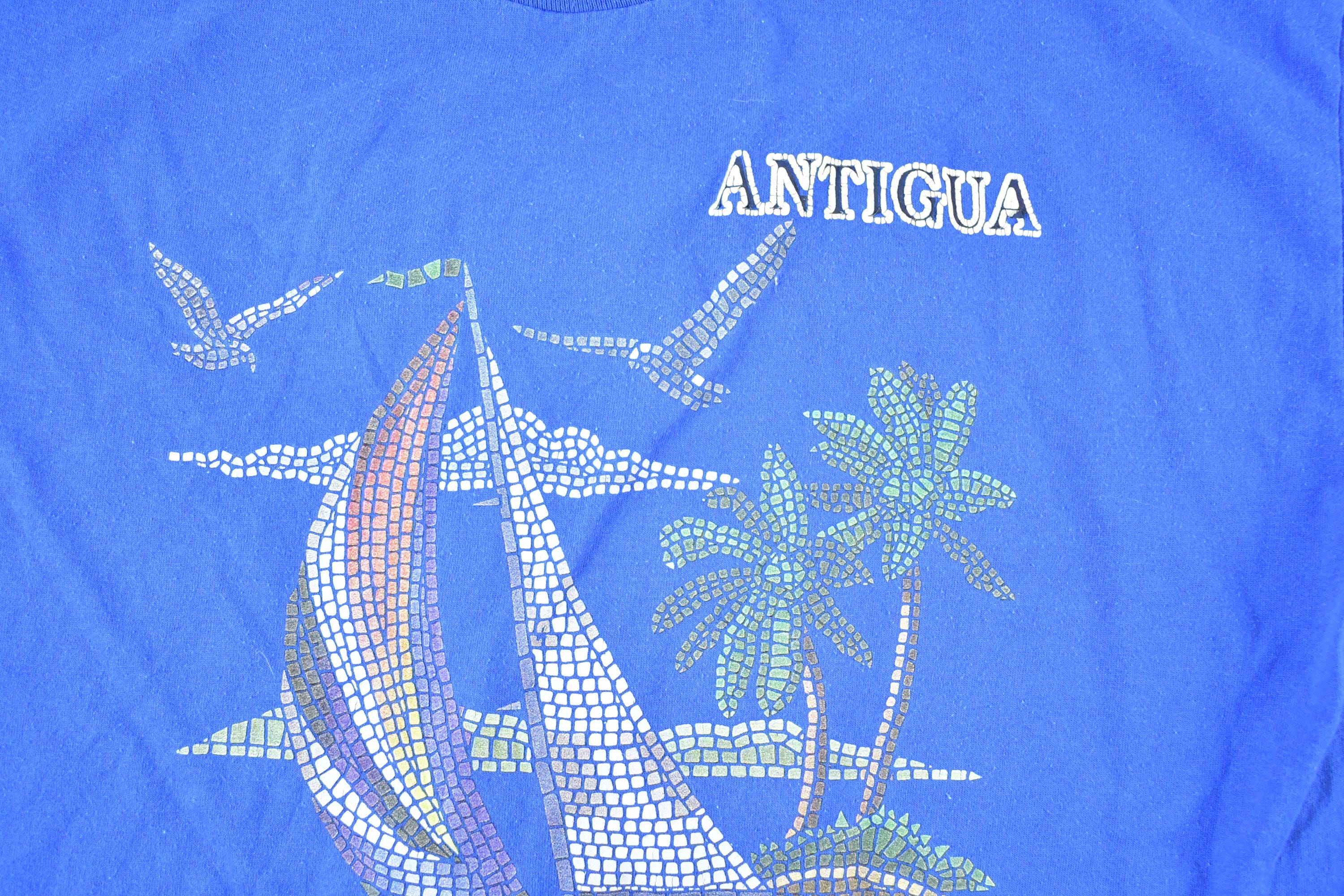 Vintage 1990s Antigua Sailboats Souvenir T-Shirt Mens L