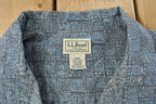 Vintage 1990s L.L. Bean Surf All Over Print Button Up Shirt Men's 2XL / Short Sleeve / 90s Button Up / Tribal Pattern / Beach Shirt