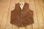 Vintage 1980s Texco Sherpa Lined Denim Button Up Vest