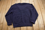 Vintage 1990s Pat Classic Rhino Embroidered Cardigan Sweater / Vintage Cardigan / Button Up / Navy Blue