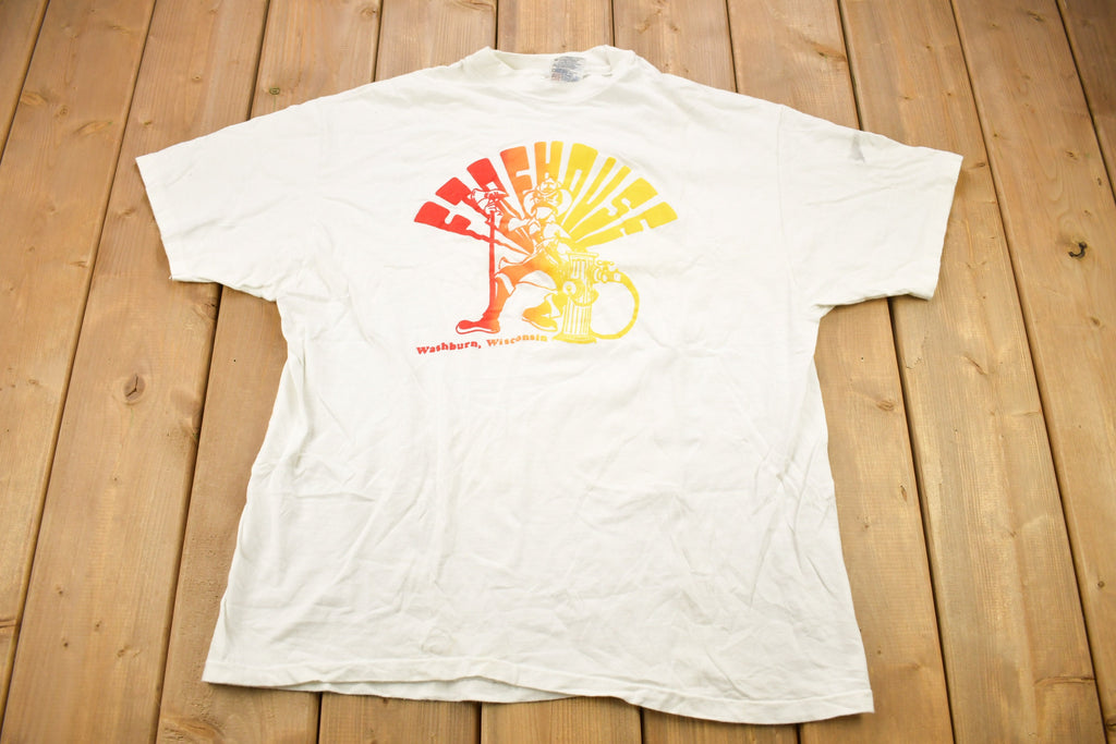 Vintage 1990s Wisconsin Firemen Graphic T Shirt
